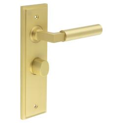 Burlington by Frelan Satin Brass Fire Rated Bathroom Door Handles - Westminster - Inner 2 - 200 x 55mm