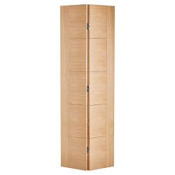 LPD Vancouver 5 Panel Pre-Finished Solid Bi-Fold Internal Door - 1981 x 686 x 35mm - Oak