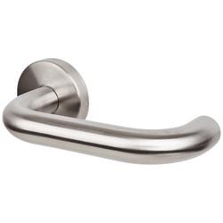 Satin Stainless Steel Antibacterial 19mm Return to Door Handles on Round Rose