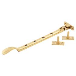 Altro Cast Victorian Casement Window Stay - 10"/250mm Length - Polished Brass