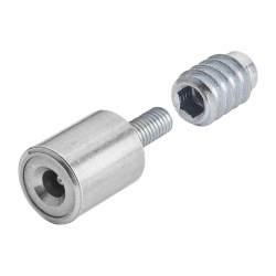 Bramah Rola Wooden Sash Window Stop - 19mm - Satin Chrome - 10 Body + 20 Inserts