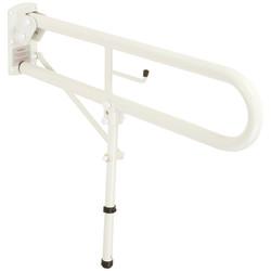 Fitzroy of London Hinged Support Grab Rail With Leg - 800 x 200mm - White