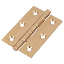 Performance Washered Butt Door Hinge - 76 x 51 x 2.5mm - Satin Brass - Pair