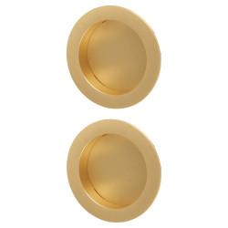 Heritage Brass by M Marcus Round Flush Pull Handles - Satin Brass