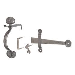 Olde Forge Pewter Medium Bean Thumb Latch Set - 45mm Door Thickness