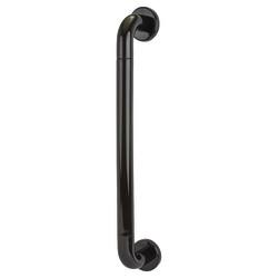 Hoppe AR602/600 Ebony Black Nylon D-Bar Door Pull Handle on Rose - Screw Fix - 600mm c/c