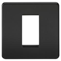 Knightsbridge 1 Gang 1 Module Euro Screwless Faceplate - Matt Black