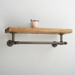 Altro 3/4" Pipe Shelf Kit with Forwards Facing Hanging Rail - Black