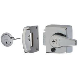 ERA Double Locking Nightlatch - 40mm Backset - Polished Chrome Case/Cylinder