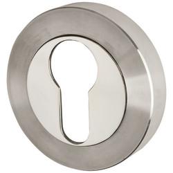 Altro Duo Escutcheon - 53mm Diameter - Euro - Satin/Polished Stainless Steel