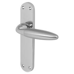 Altro Polished/Satin Chrome Latch Door Handles - Florence Range - 182 x 39mm