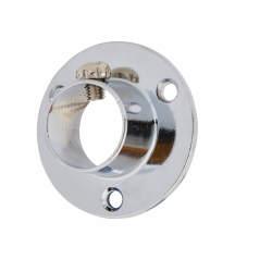 Rothley 25mm Tube Hanging Rail End Socket with Locking Grub Screws - Polished Chrome - Pack of 2