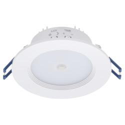 Forum Zinc Reno 8W LED Fixed Downlight with PIR Sensor - IP20 - 4000K Cool White - White