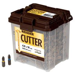 Reisser Cutter Pozi Countersunk Wood Screws Tub - 4 x 16mm - Yellow Zinc - Pack of 2000