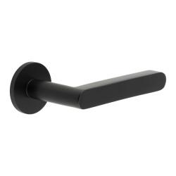 CRES by Frelan Black Sprung Fire Rated Door Handles on Round Rose - CR-101 Range