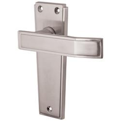 Jedo Satin Chrome Latch Door Handles - Deco Range - 153 x 50mm