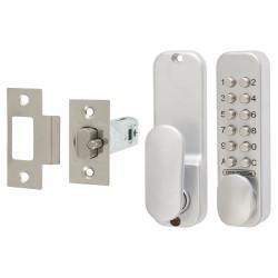 Codelocks CL160 Easy Code Push Button Code Lock and Latch - Holdback Option - Silver Grey