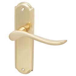 Hampstead Polished Brass Scroll Latch Door Handles - Turin Range - 170 x 46mm