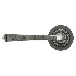 From The Anvil Pewter Door Handles on Round Rose - Avon Range