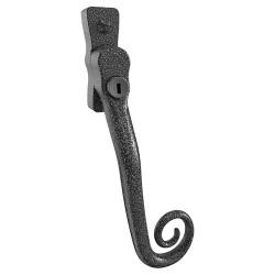 Mila Heritage Monkey Tail Locking Espagnolette Casement Window Handle - Right Hand - Heritage Pewter