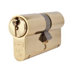 Eurospec 10 Pin 64mm Euro Double Cylinder - 32 + 32mm - Polished Brass - Keyed to Differ