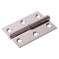Lift-Off Butt Door Hinge - 75 x 53 x 2mm - Left Hand - Polished Stainless Steel - Pair