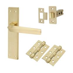 Altro Satin Brass Latch Door Handles Pack - Norley Range