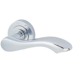 Touchpoint Polished Chrome Scroll Door Handles on Round Rose - Scarlett Range