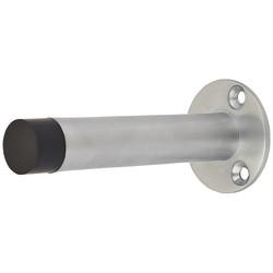 Altro Round Base Projection Door Stop - 80mm Projection - Satin Chrome