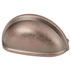 Altro Walton Cabinet Cup Handle - 76mm Centres - Antique Copper