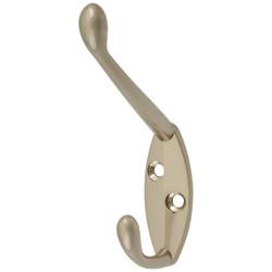 Altro Diecast Single Hat & Coat Hook - 85 x 55mm - Matt Nickel - Pack of 10