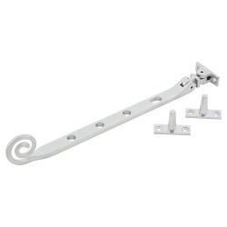 Hampstead Open Curl Casement Window Stay - 10"/250mm Length - Soft Satin Chrome