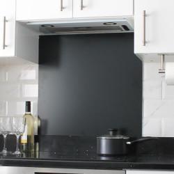 Altro Aluminium Kitchen Splashback - 600 x 750mm - Gloss Brushed Black