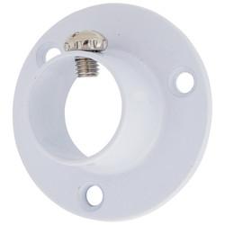 Rothley 19mm Tube Hanging Rail End Socket with Locking Grub Screws - White - Pack of 2