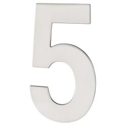 Altro 100mm Concealed Screw Fix Door Numeral - 5 - Polished Stainless Steel