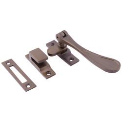 Hampstead Victorian Mortice & Hook Plate Casement Window Fastener - Reversible - Antique Bronze