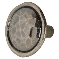 Olde Forge Mottled Round Cabinet Knob - 35mm Diameter - Antique Pewter