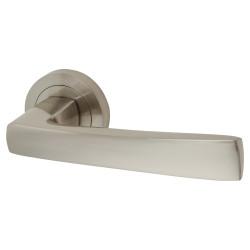 Altro Satin Nickel Door Handles on Round Rose - Ivy Range