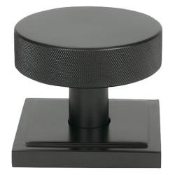 From The Anvil Brompton Aged Bronze Round Knurled Centre Door Knob on Square Rose - 90 x 90mm Rose