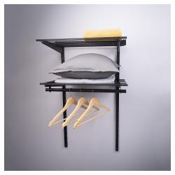 Altro Wardrobe Kit - 1 Bay & 2 x Ventilated Wire Shelf - Black