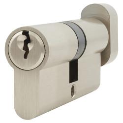 Altro 6 Pin 70mm Euro Thumbturn Cylinder - 35mm Turn + 35mm - Satin Nickel - Keyed To Differ