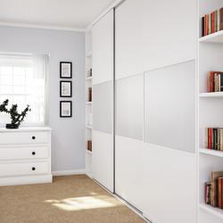 Klug Straight Sliding Wardrobe Door Kit - 1500mm Track - 50kg Max Door Weight