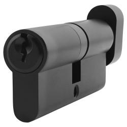 Altro 6 Pin 80mm Euro Thumbturn Cylinder - 40mm Turn + 40mm - Matt Black - Keyed To Differ