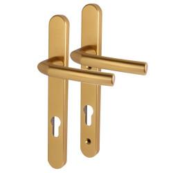 Hoppe Birmingham 1117/3811N uPVC Multipoint Door Handle - Short Plate - 92mm c/c - 60mm door - Gold
