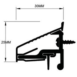 Sealmaster Cyclone Seal - 1000mm Length - WDS Weatherboard - Inward Opening Doors - Silver