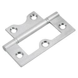 Flush Door Hinge - 60 x 41 x 1.4mm - Satin Chrome - Pair