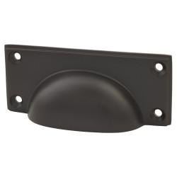 From The Anvil Art Deco Cabinet Cup Handle - 84mm Centres - Aged Bronze