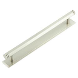 Hoxton by Frelan Nile 15mm Hex T-Bar Cabinet Pull Handle on Stepped Backplate - 224mm c/c - Satin Nickel