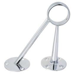 51mm Solid Brass Bar Rail Angled Stem Bracket - Polished Chrome