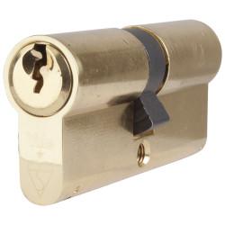 Yale 1 Star 6 Pin Kitemarked 80mm Euro Double Cylinder - 40 + 40mm - Pol Brass - Keyed Alike - Pair